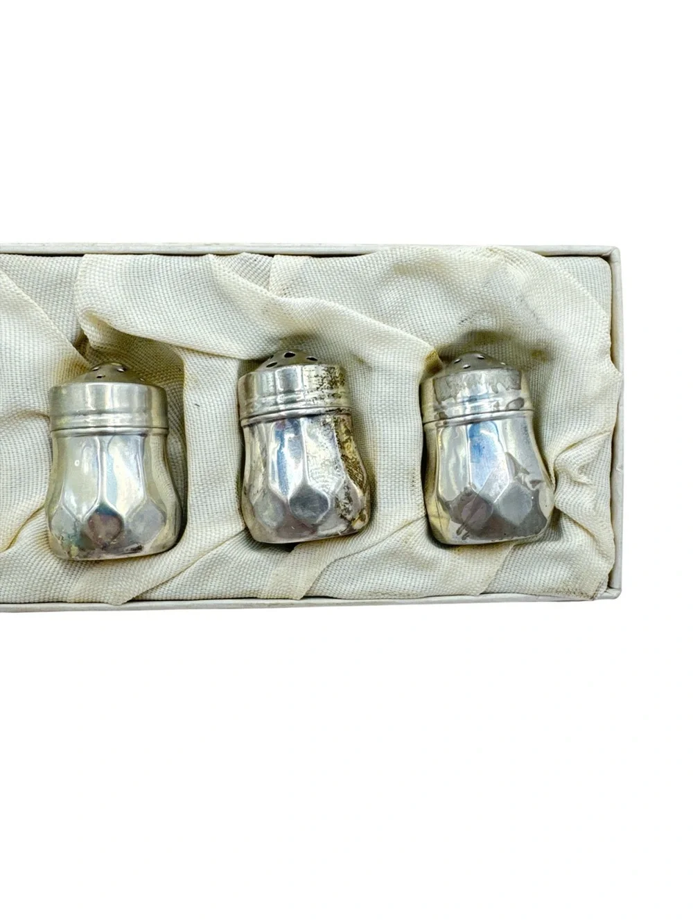 Antique 1900-1910 Mini Neo-Classic Sterling Silver S&P Shakers Boxed Set of Six